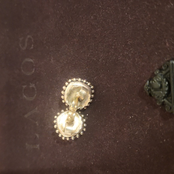 Lagos 14kt/ 925 mother of pearl dublet studs - Picture 2 of 4